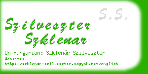 szilveszter szklenar business card